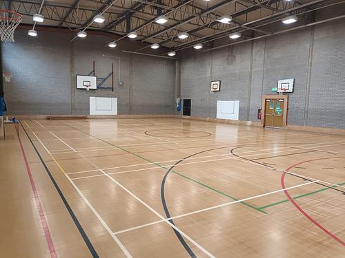 Trinity Catholic High School (Upper) Sports Hall (25m X 15m) No Cricket Mats, Soft Ball Only - Badminton 2 Courts